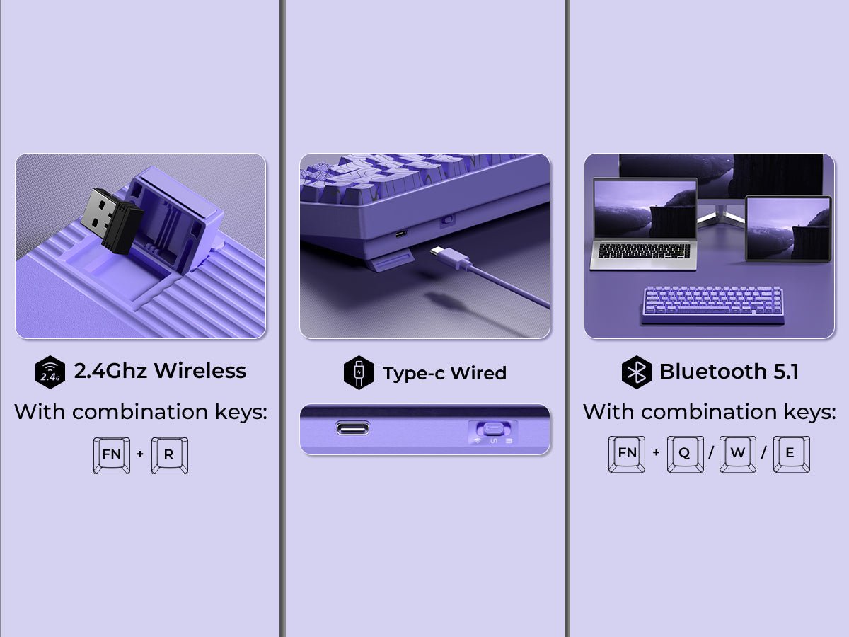 JadeStone VIA Tri - Mode Mechanical Keyboard with IMD - Tech Keycaps (Interstellar Black) - Alex Market