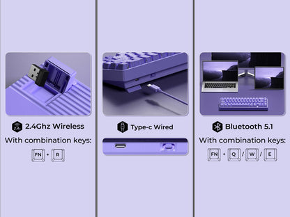 JadeStone VIA Tri - Mode Mechanical Keyboard with IMD - Tech Keycaps (Interstellar Black) - Alex Market