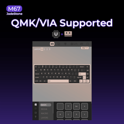 JadeStone VIA Tri - Mode Mechanical Keyboard with IMD - Tech Keycaps (Interstellar Black) - Alex Market