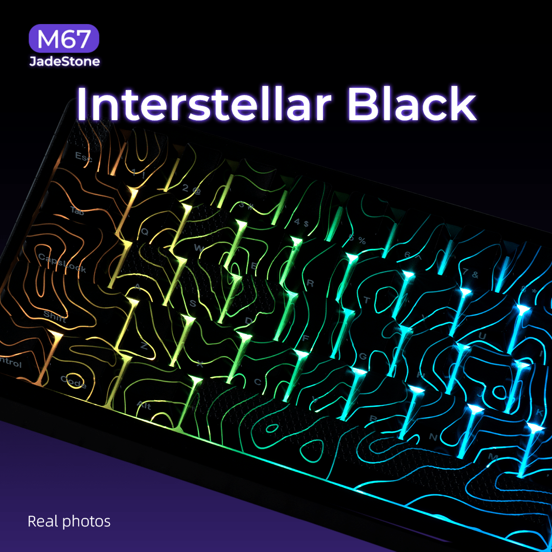 JadeStone VIA Tri - Mode Mechanical Keyboard with IMD - Tech Keycaps (Interstellar Black) - Alex Market