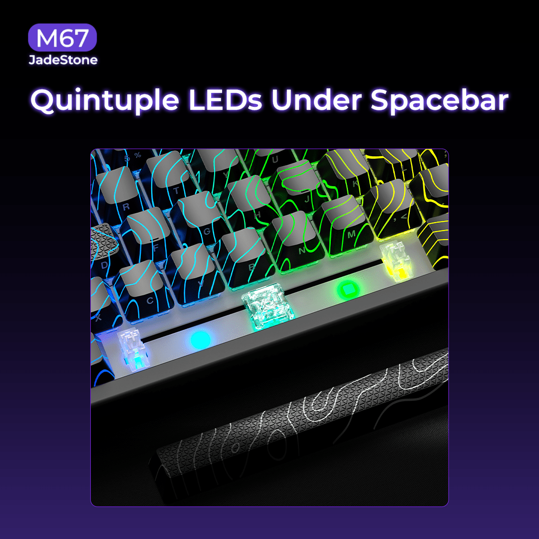 JadeStone VIA Tri - Mode Mechanical Keyboard with IMD - Tech Keycaps (Interstellar Black) - Alex Market