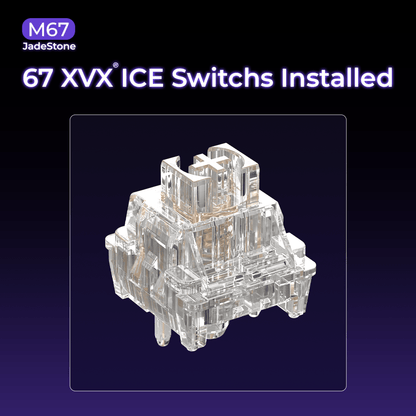 XVX M67 JadeStone VIA Tri - Mode Mechanical Keyboard with IMD - Tech Keycaps (Stellar White) - Alex Market