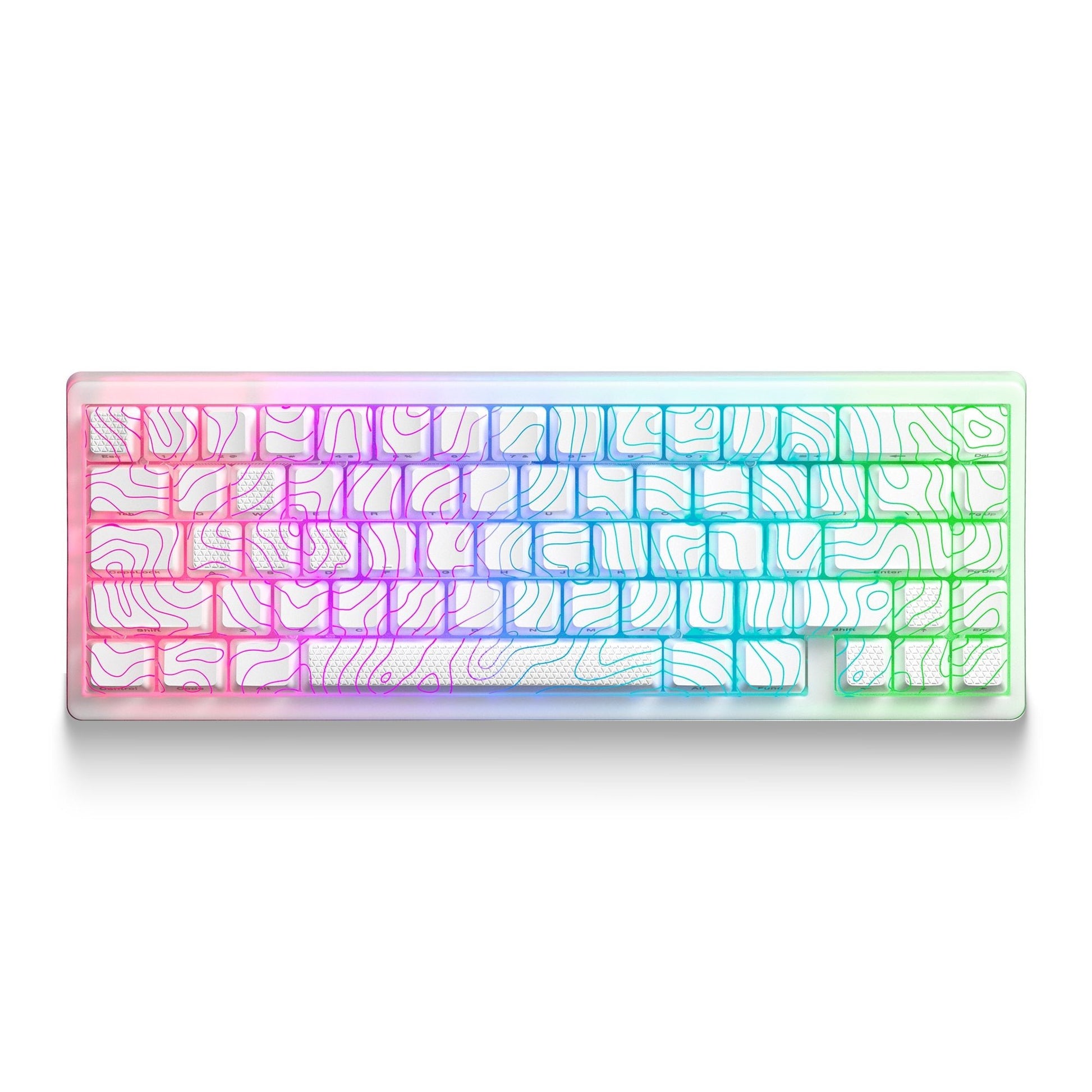 XVX M67 JadeStone VIA Tri - Mode Mechanical Keyboard with IMD - Tech Keycaps (Stellar White) - Alex Market