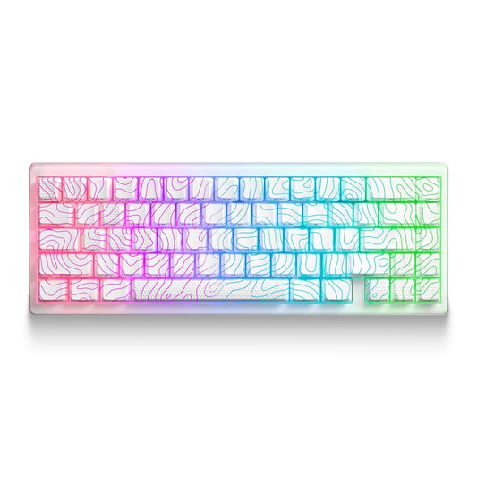 XVX M67 JadeStone VIA Tri - Mode Mechanical Keyboard with IMD - Tech Keycaps (Stellar White) - Alex Market