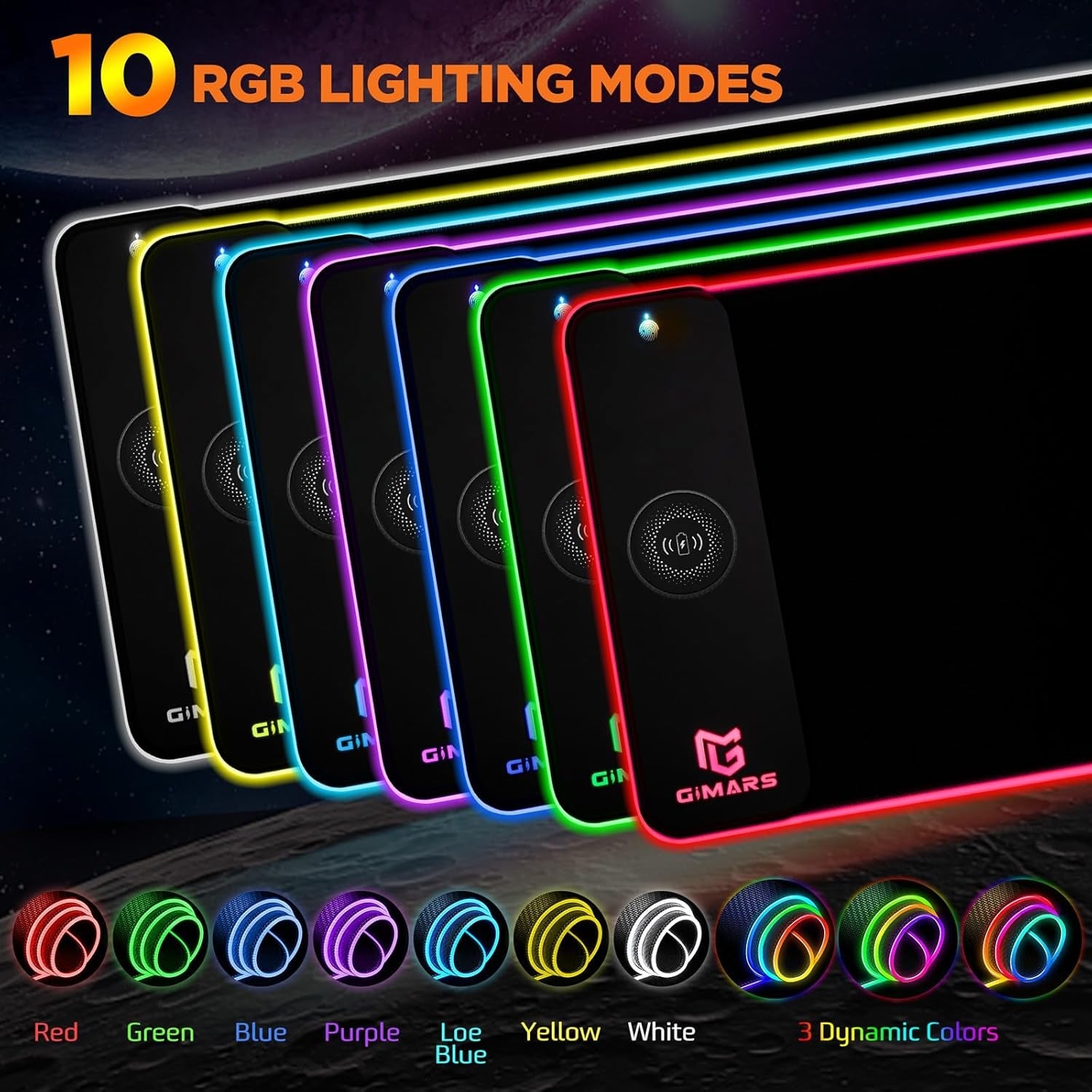 RGB Gaming Mouse Pad with 15W Qi Wireless Charging and Raised Charging Platform - Alex Market