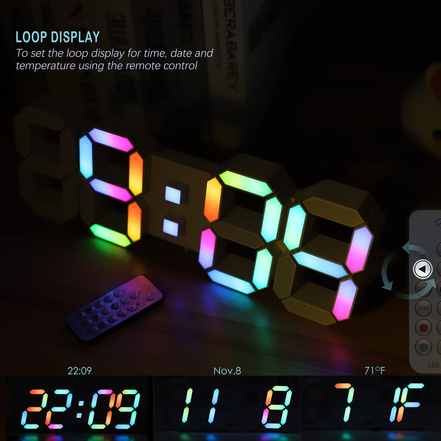 KOSUMOSU 3D LED Wall Clock