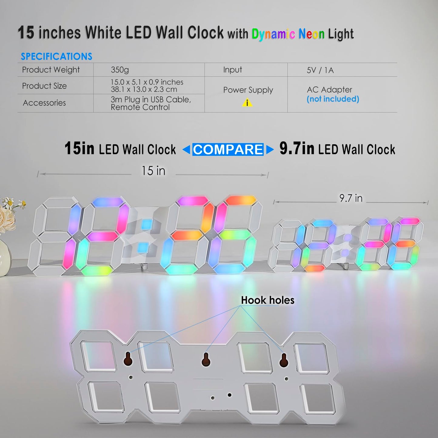 KOSUMOSU 3D LED Wall Clock