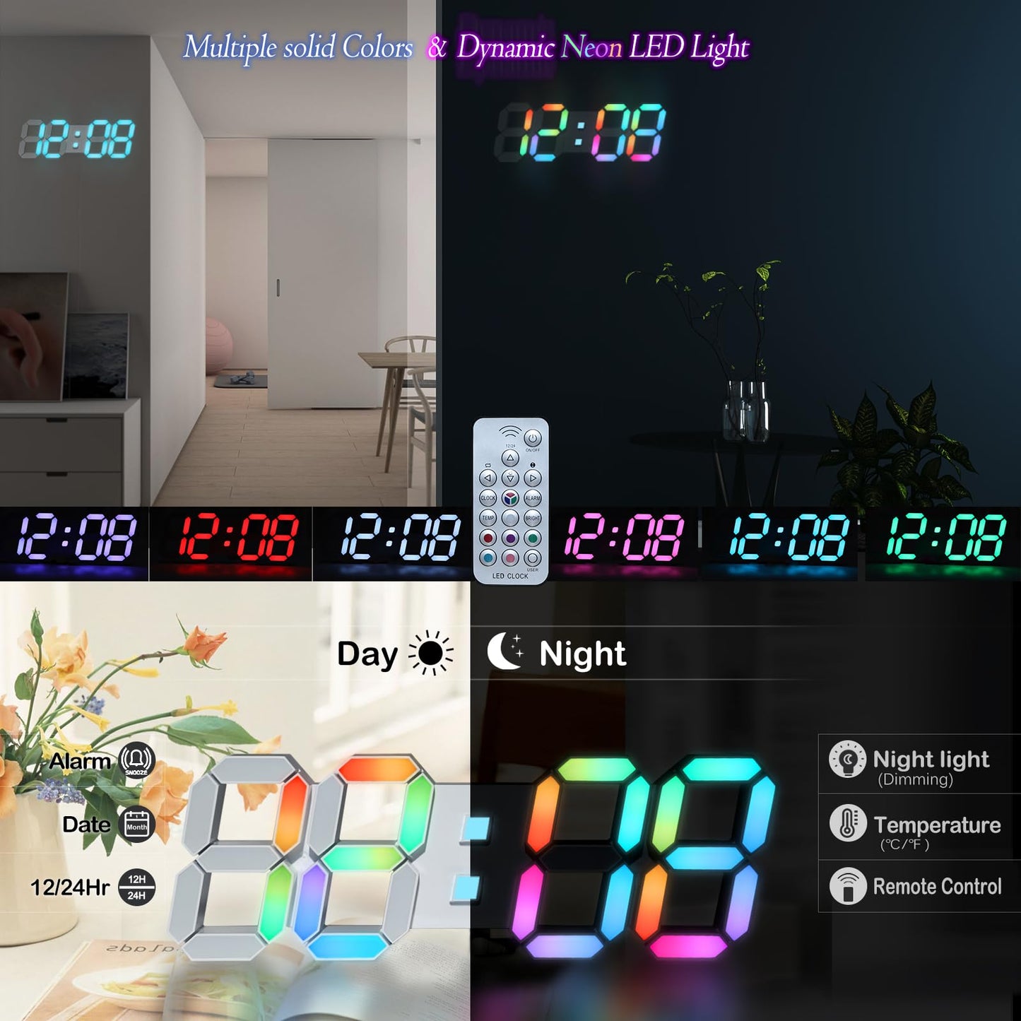 KOSUMOSU 3D LED Wall Clock