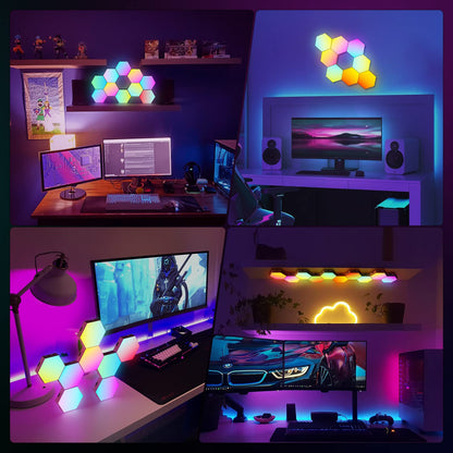 Hexagon Light Panels - Cool Music Sync RGB Hexagon LED Gaming Wall Lights with APP