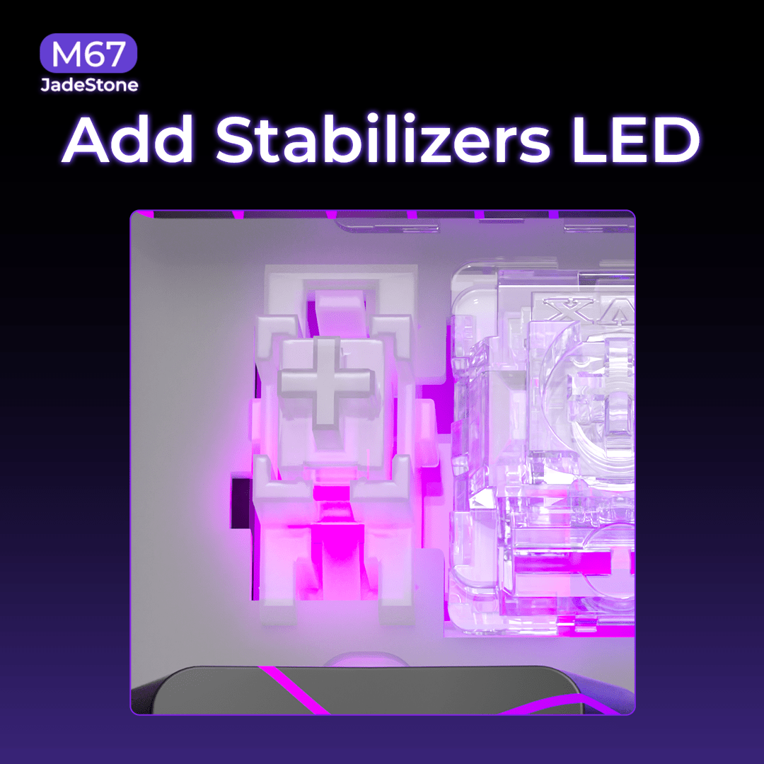XVX M67 JadeStone VIA Tri - Mode Mechanical Keyboard with IMD - Tech Keycaps (Stellar White) - Alex Market