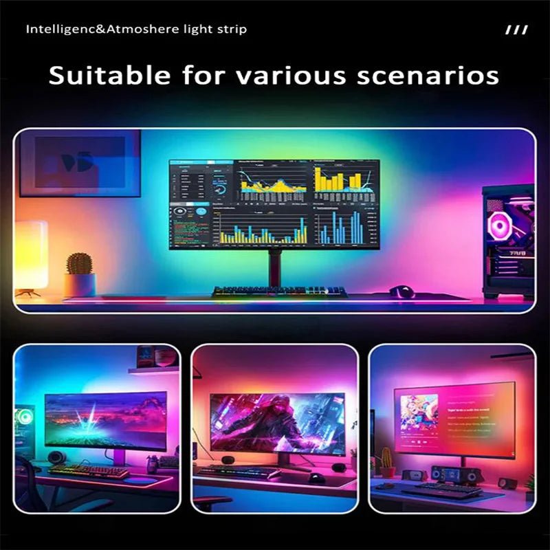 Strip Lights for PC Monitor, App Controlled with Music,24 to 34 Inch Computer Screen LED Lighting for Gaming Room Decor - Alex Market