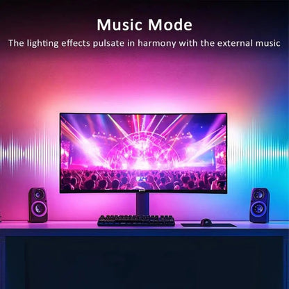Strip Lights for PC Monitor, App Controlled with Music,24 to 34 Inch Computer Screen LED Lighting for Gaming Room Decor - Alex Market