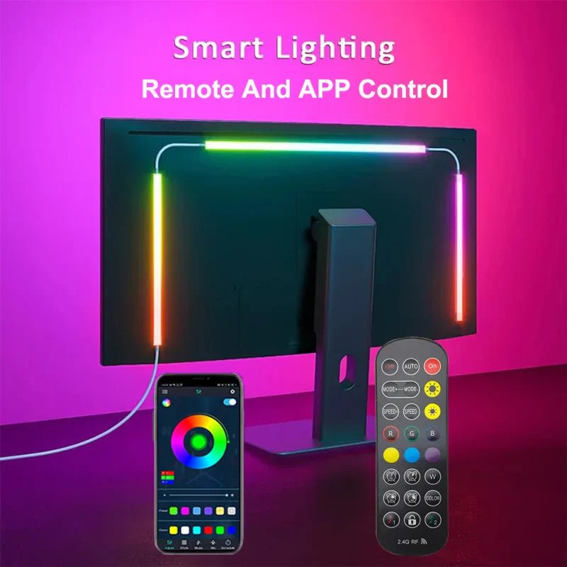 Strip Lights for PC Monitor, App Controlled with Music,24 to 34 Inch Computer Screen LED Lighting for Gaming Room Decor - Alex Market